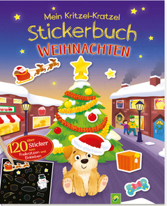 Cover des Buches „Mein Kritzel-Kratzel-Stickerbuch - Weihnachten“