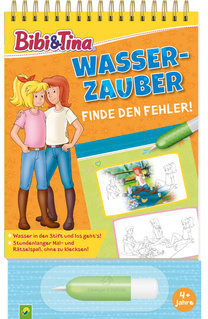 Cover des Buches „Bibi & Tina Wasserzauber Finde den Fehler. Einfach mit Wasser malen“