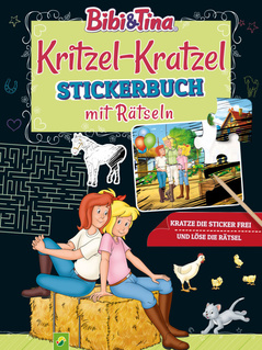 Cover des Buches „Bibi & Tina: Kritzel-Kratzel Stickerbuch mit Rätseln“
